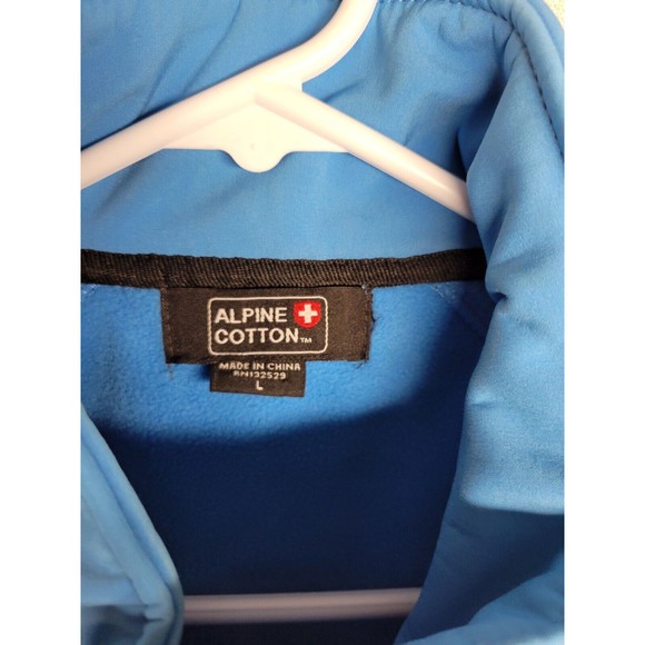 Alpine Cotton Men's SZ L Vest Fleece Lined Zip Pockets Blue Gray Outdoor Core - Picture 6 of 11